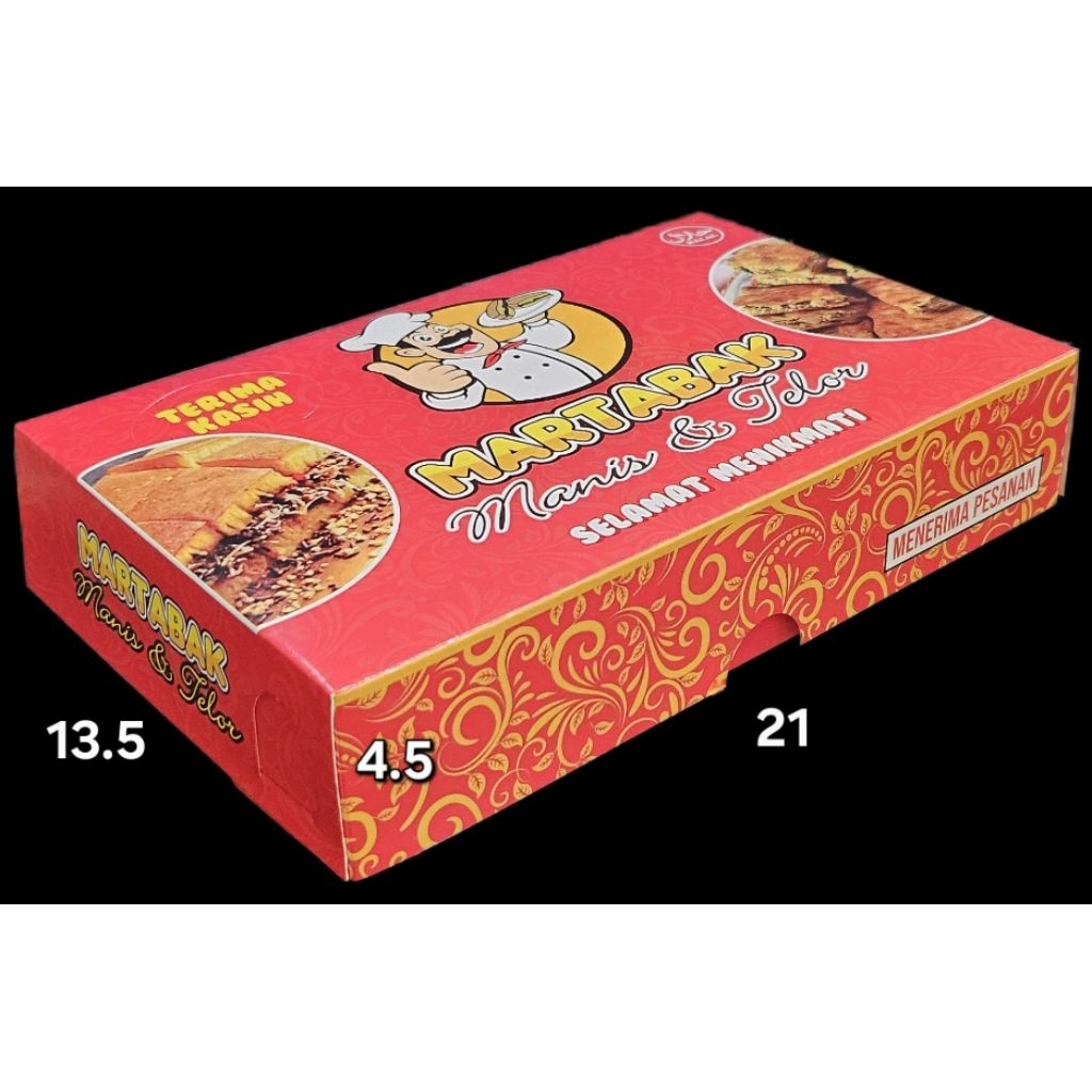 

10 pcs OKEY Martabak Box Motif 21x13,5x4,2cm Non Laminasi