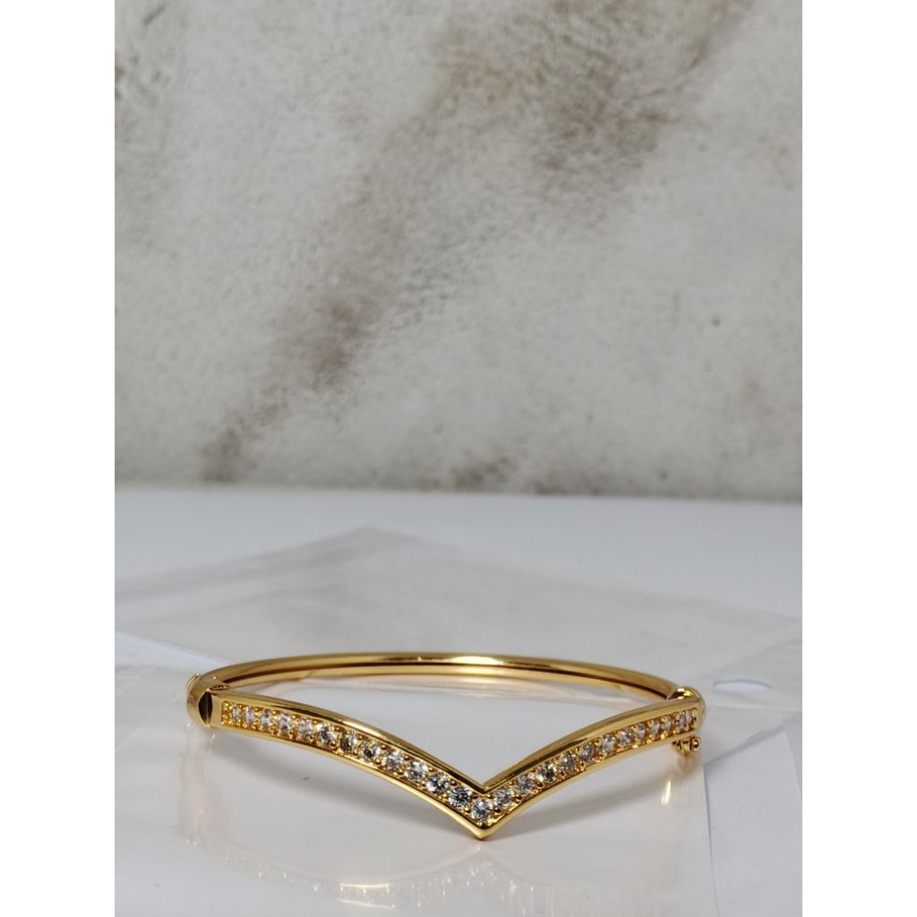 Gelang Bangle Motif Fuji Perhiasan Wanita Dewasa Dan Remaja Lapis Emas