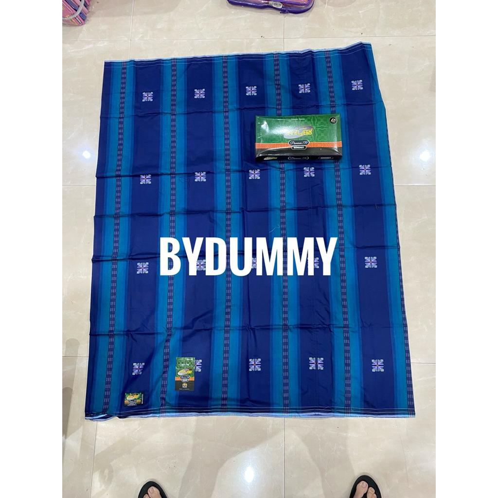Sarung Atlas Premium Songket 770 warna biru kombinasi BH