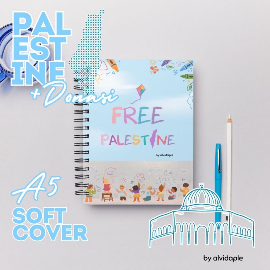 

Note Book Soft Cover A5 Free Palestine Palestina Blue Sky By alvidaple