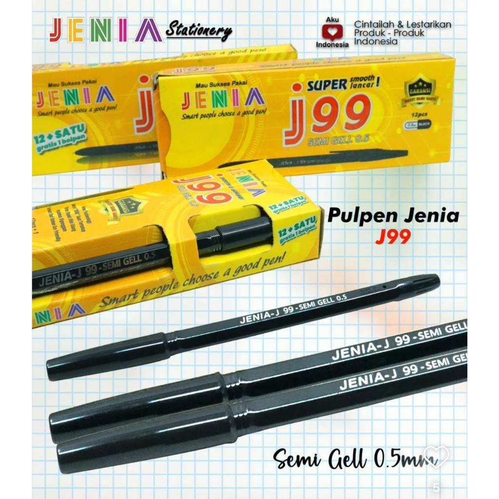 

Pulpen Jenia J99 05 mm Warna Hitam / Ball Pen Cabut J-99 0.5 milimeter / Semi Gel Bolpen J 99 / BallPoint Murah BOX isi 12 pcs