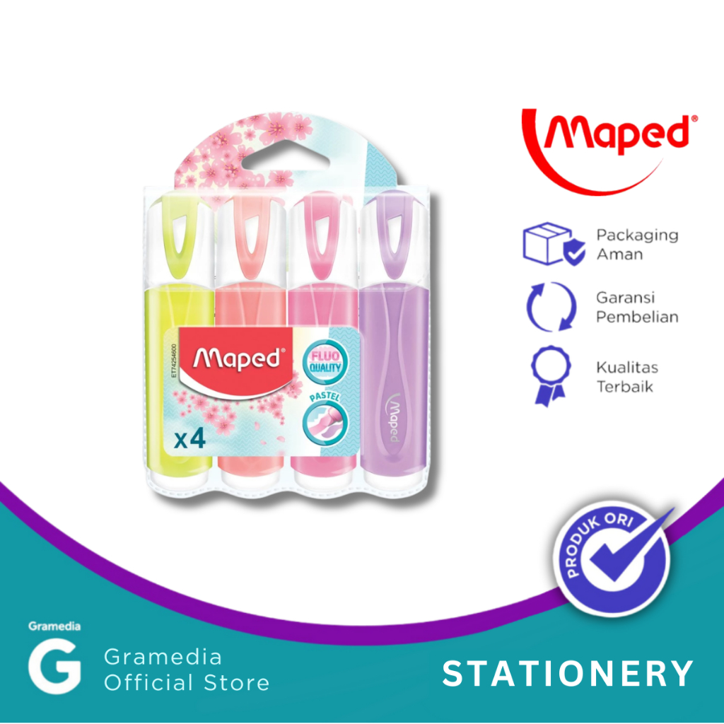 

Gramedia Pekanbaru - HIGHLIGHTER MAPED FLUO PEPS CLASSIC SET 4PCS PASTEL