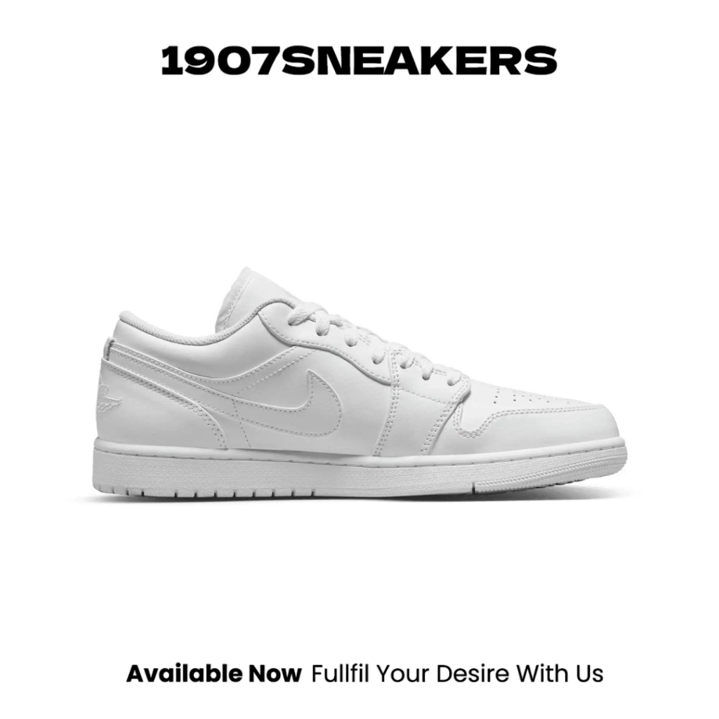 Sepatu Sneakers Pria Nike Air Jordan 1 Low - White NIK553558136