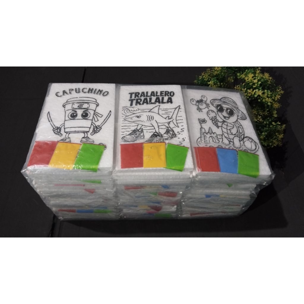 

50 PCS PAKET LENGKAP Gambar Mewarnai Styrofoam 10x16 Cm