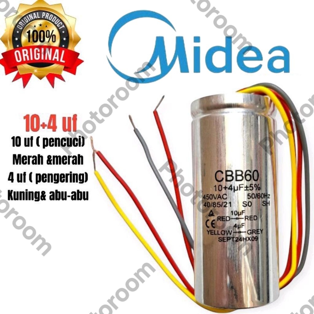 kapasitor original mesin cuci midea 2 tabung MTD-78P1301Q