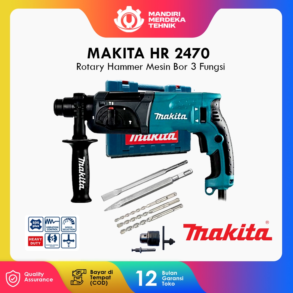 DISKON TERMURAH Bor SDS Makita HR 2470 3 Fungsi (Bor Drill) (New 100% & pilihan Bisa dg toolbox )