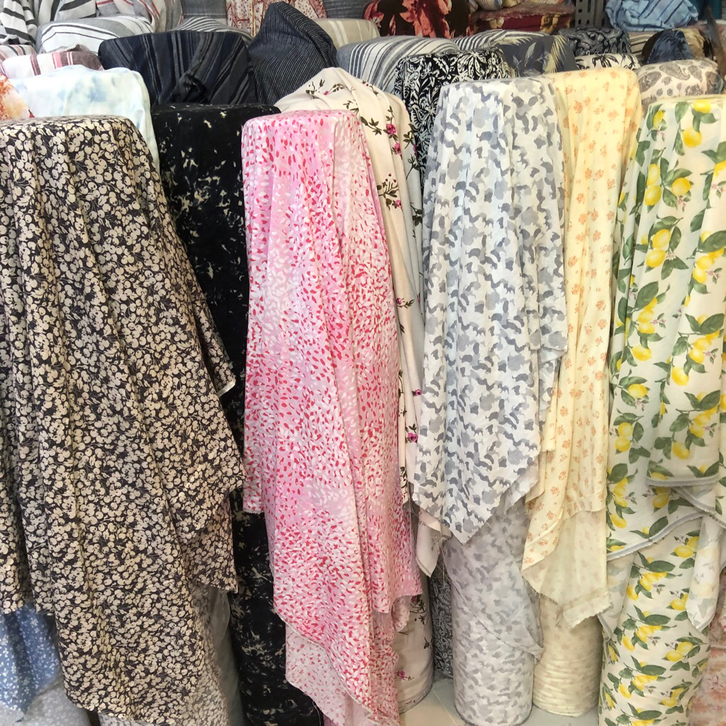 kain cotton linen motif bunga - kain cotton linen motif original dta