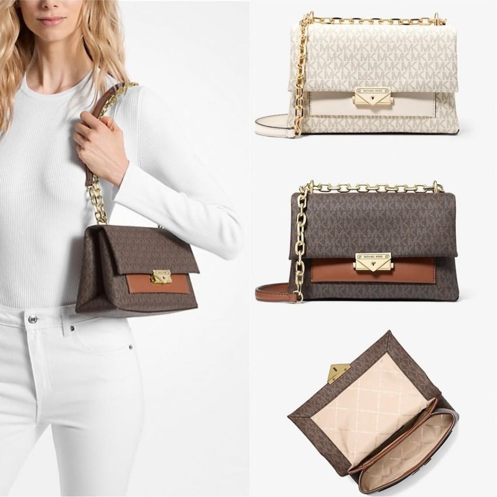 MK cece medium pocket shoulder bag brown