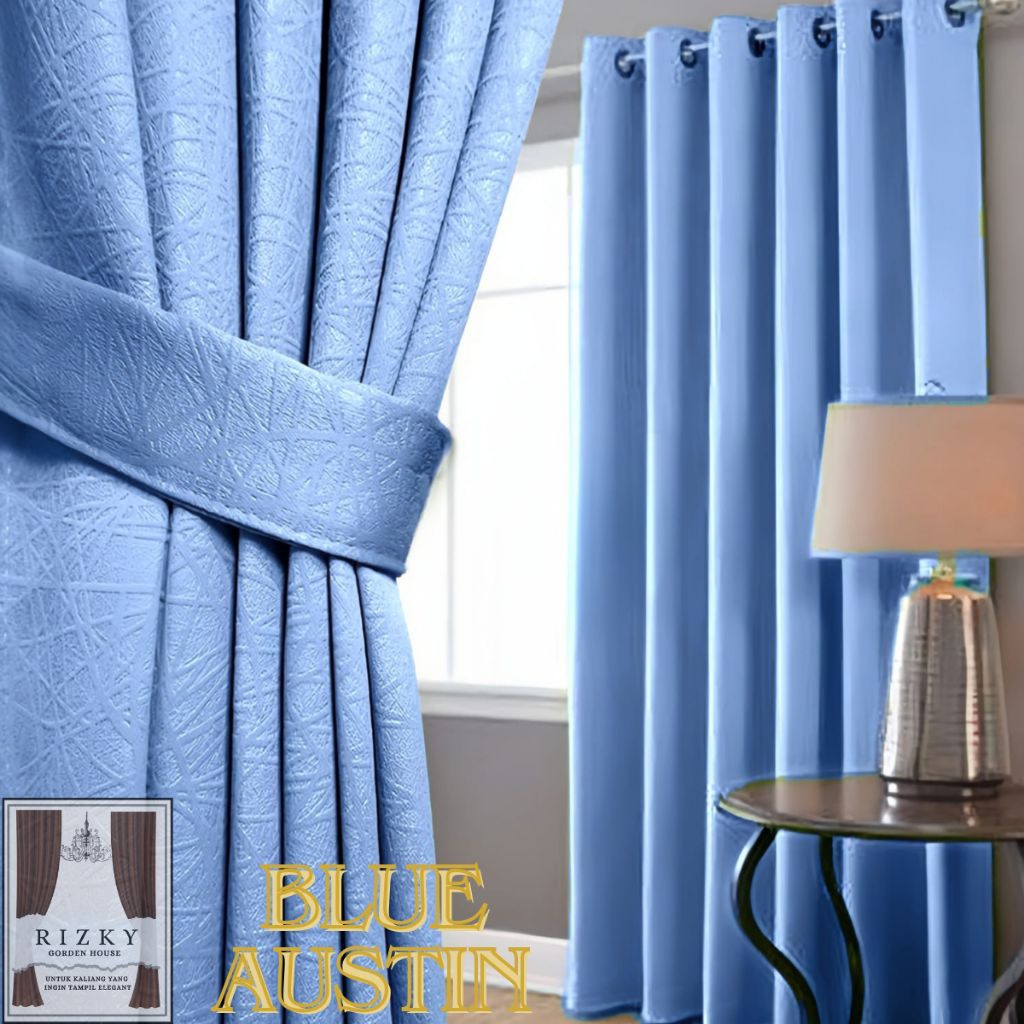 Gorden Jendela Warna BIRU MUDA | Gorden Ruang Tamu | Gorden Minimalis | Gorden Jendela | Gorden Pint