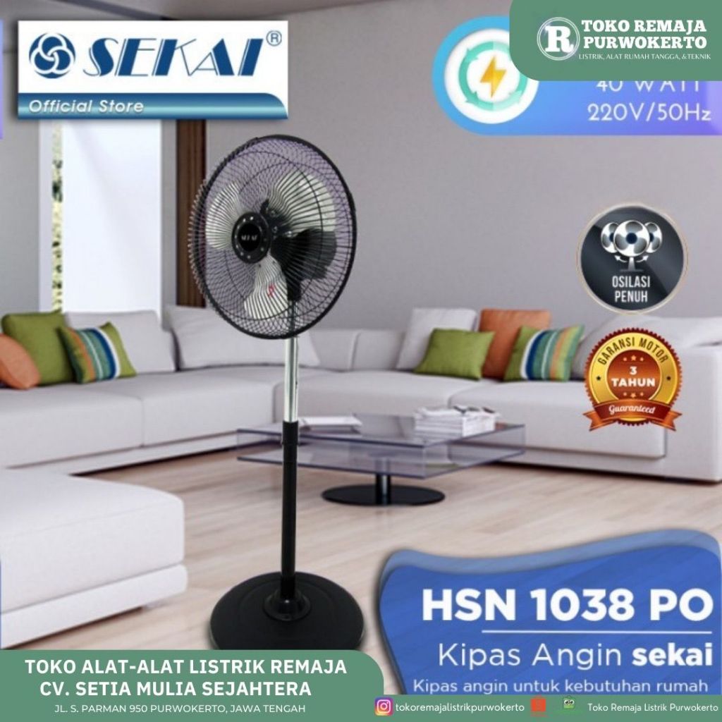 SEKAI Kipas Angin Berdiri HSN 1038 PO – 16 Inch