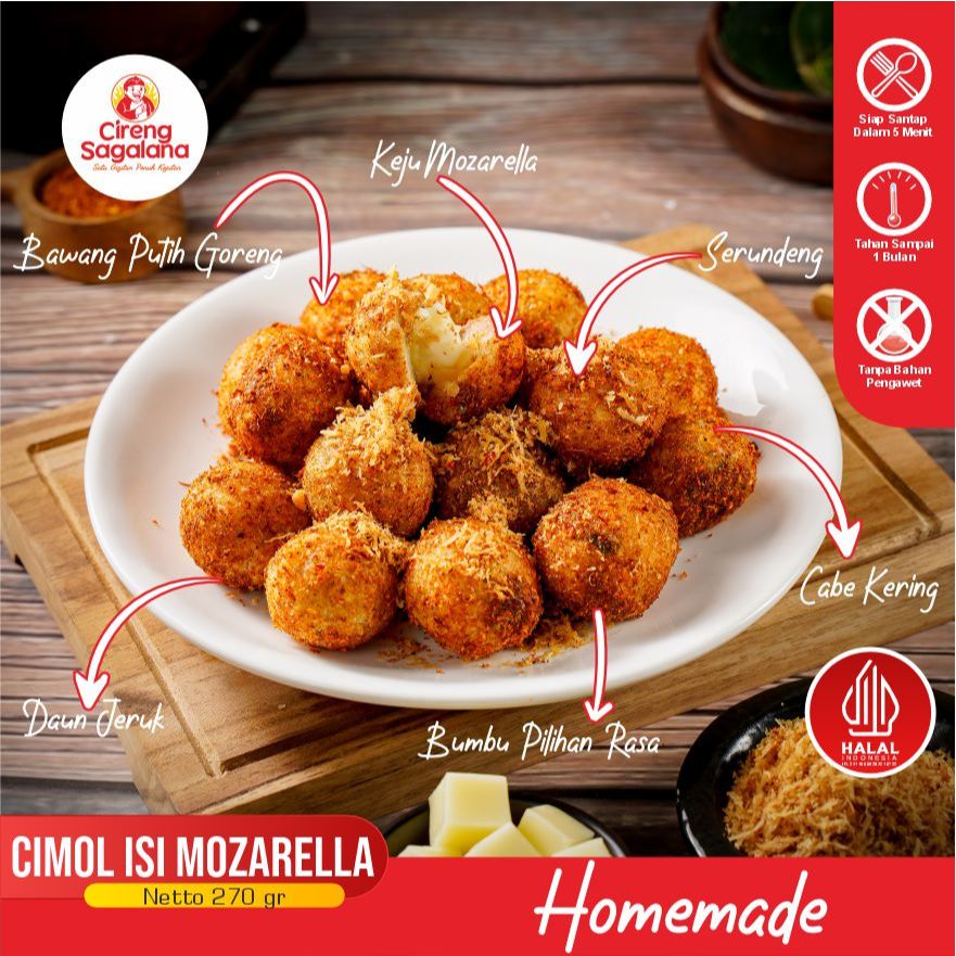 

Cimol Bojot Isi Mozarella Ektra Daun Jeruk Frozen Food