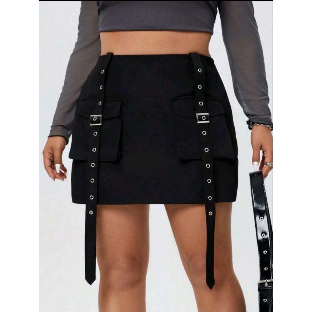 Mini Skirt Punk | rok pendek wanita casual
