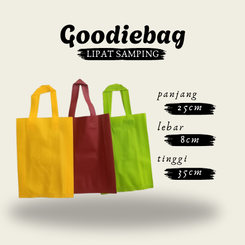 

Kantong Belanja Premium /25X35 Goodie Bag Hampers / Model Tali Lipat Samping Kantong Kain Belanja