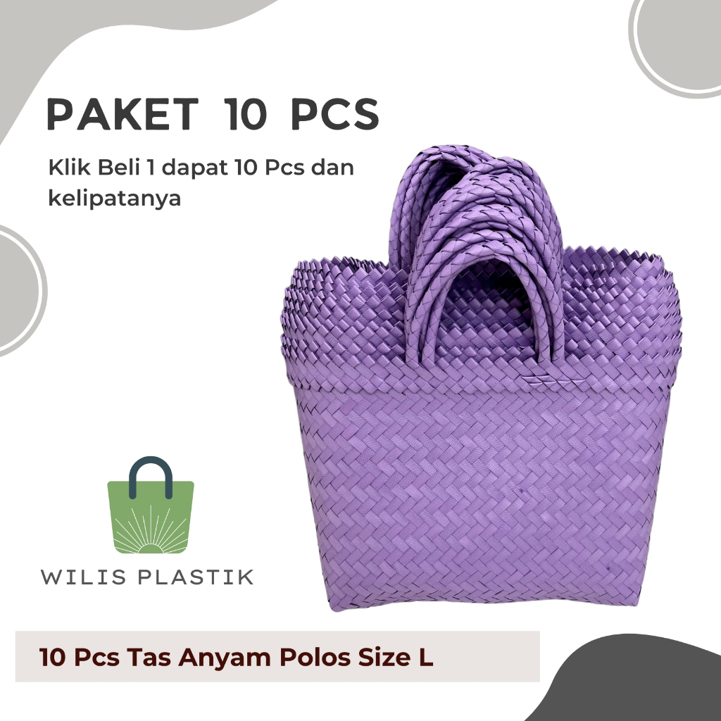 

PAKET 10 Pcs POLOS Tas Anyam Size Jumbo (L)