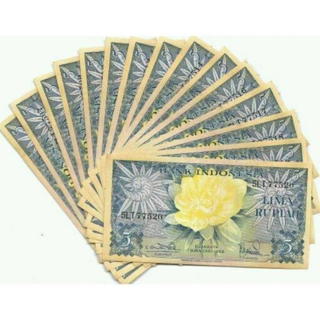 Uang Kuno 5 Rupiah Seri Bunga Tahun 1959