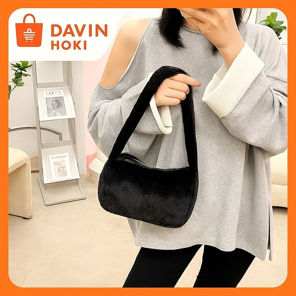 Shoulder Bag Tas Bahu Bulu Tas Selempang Wanita