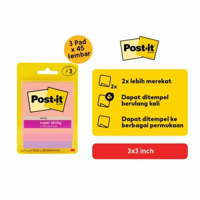 

3M Post-it Super Sticky Notes 3321-3SSJP / Memo Tempel
