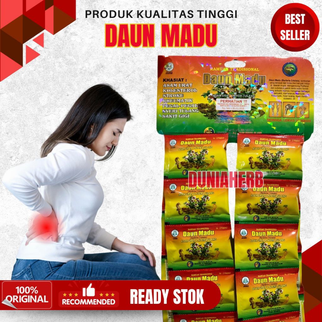 

daun madu ramuan tradisional asam urat nyeri tulang original