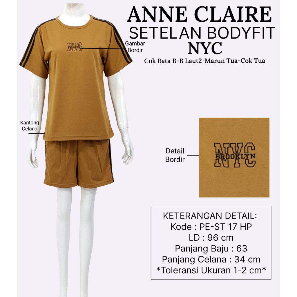ANNE CLAIRE Setelan Lengan Pendek Celana Pendek BodyFIT BabyDoll BajuTidur Dewasa TBTHOME