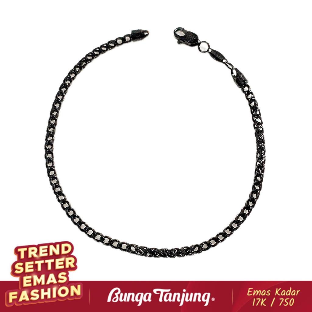GELANG HOLLOW VARIASI BLACK - EMAS 17K - BUNGA TANJUNG GOLD