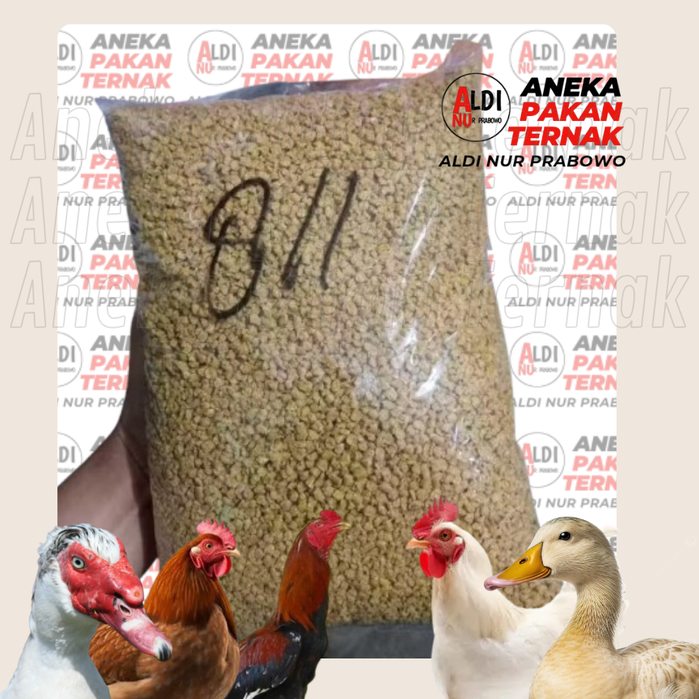 Pur Pakan Ayam BR Pakan Ayam Pedaging Penggemukan Repack 1 Kg - Malindo 811 Protein 19,5 - 22,5 %