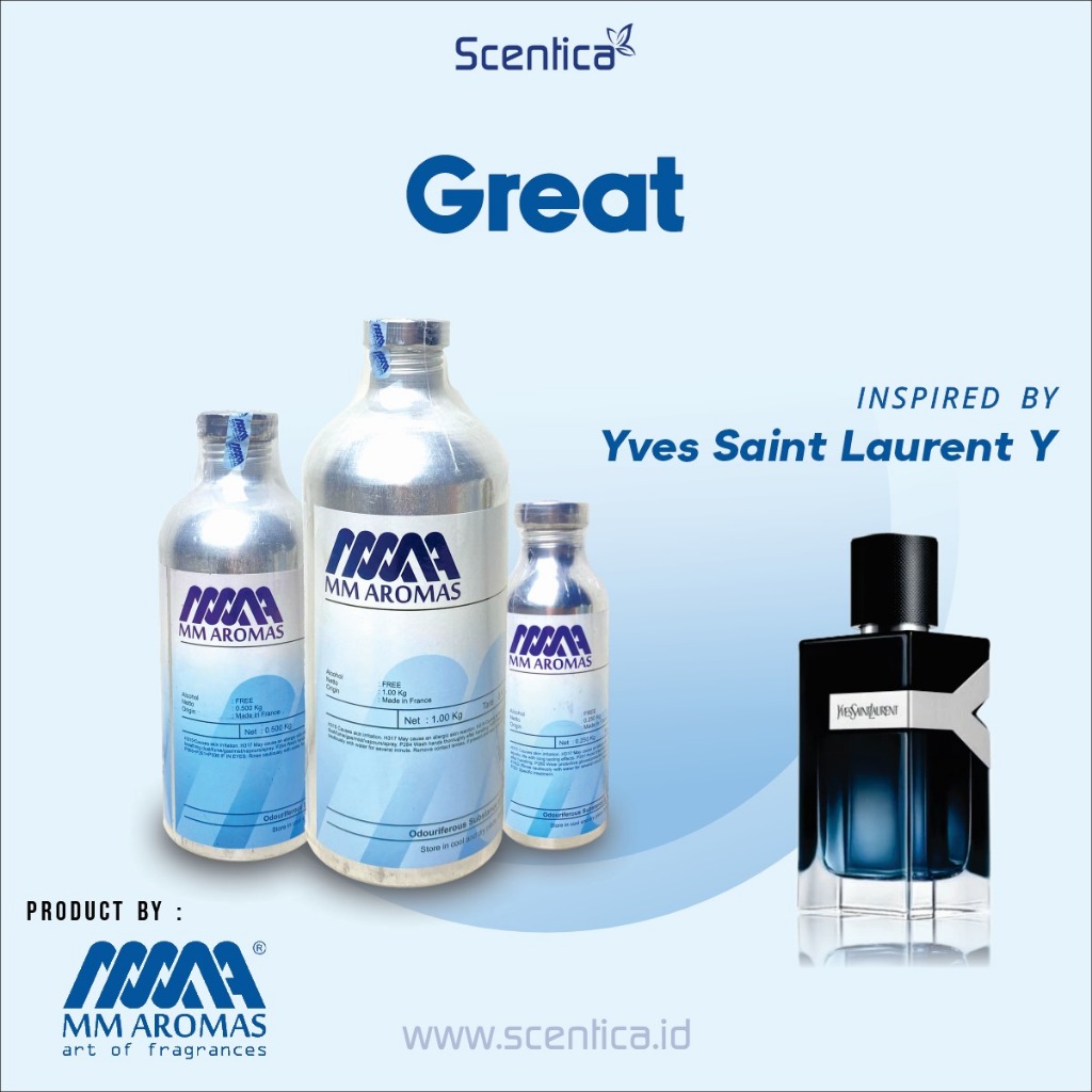 Bibit Parfum GREAT Inspired by YSL Y Kemasan segel 1kg 500g 250g Original Product MM Aromas