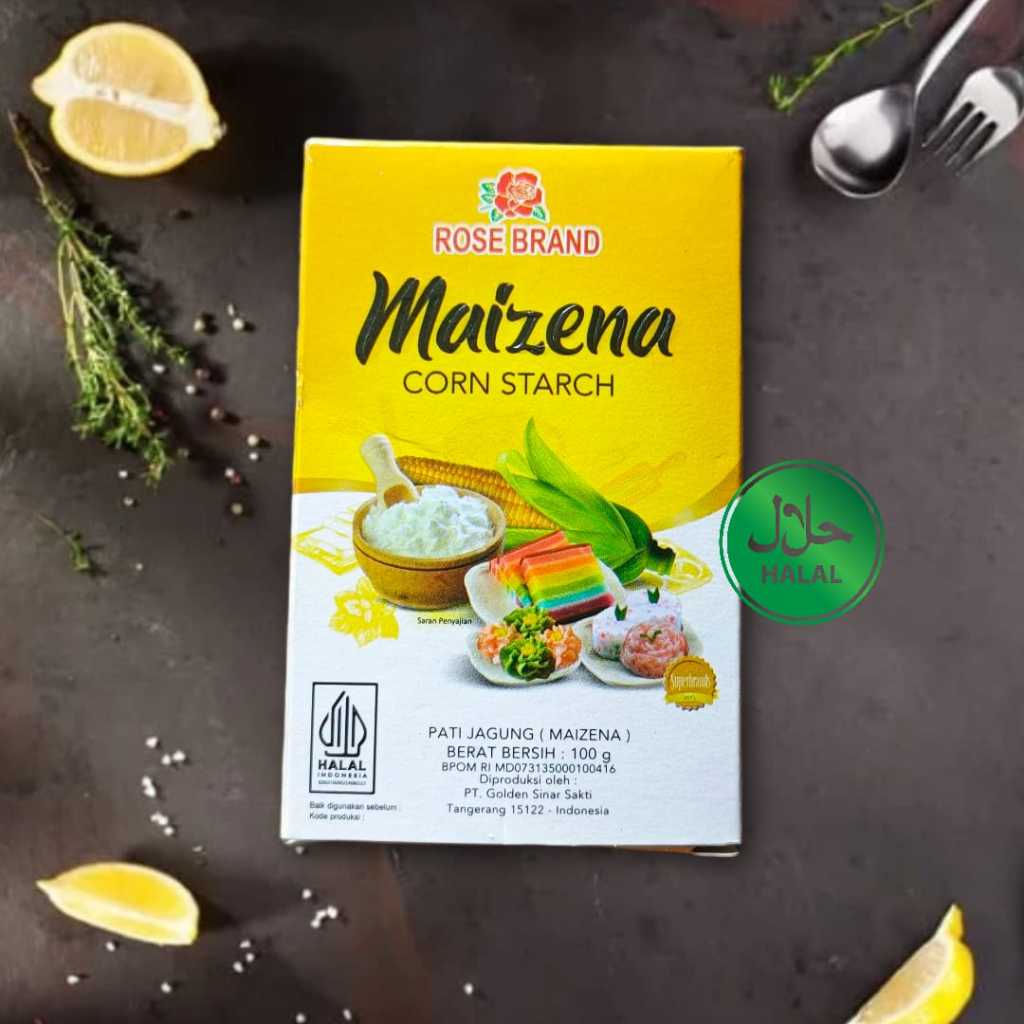 

Tepung Maizena Rose Brand 100Gram / Tepung Pati Jagung Rose Brand / Maizena Tepung Corn 100GR