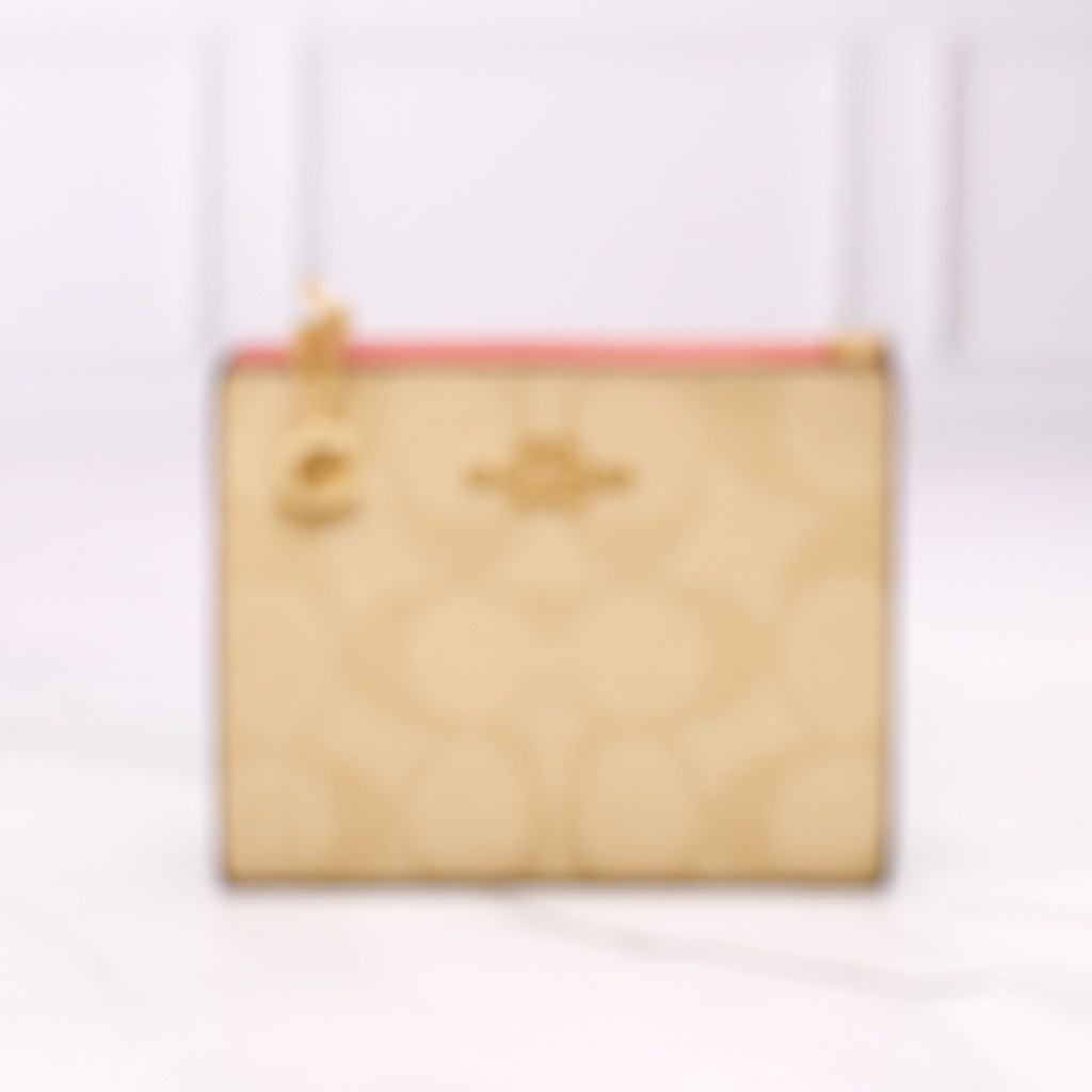 Wallet F78002 In Signature Canvas Beige Pink / Black Flower / Signature / Dragonfly