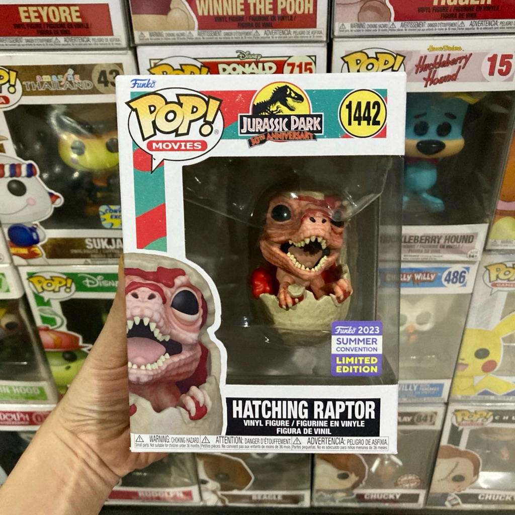 Original funko pop hatching raptor jurassic park