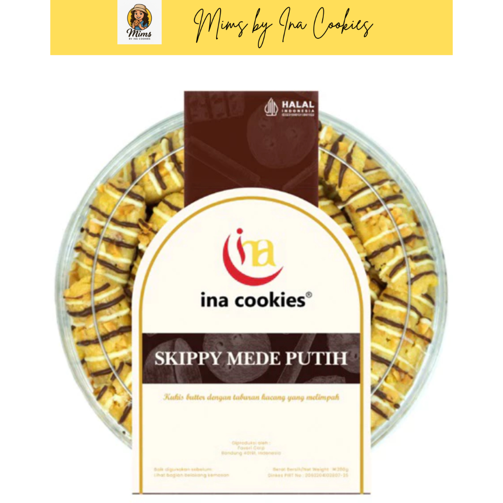 

Ina Cookies Kue Kering Renyah Premium Skippy Mede Putih