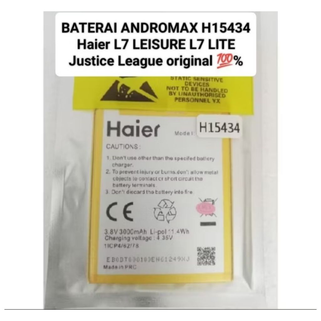 BATERAI BATTREY ANDROMAX H15434  HAIER L7/LEISURE L7LITE JUSTICE LEAGUT BATERAI BATRE