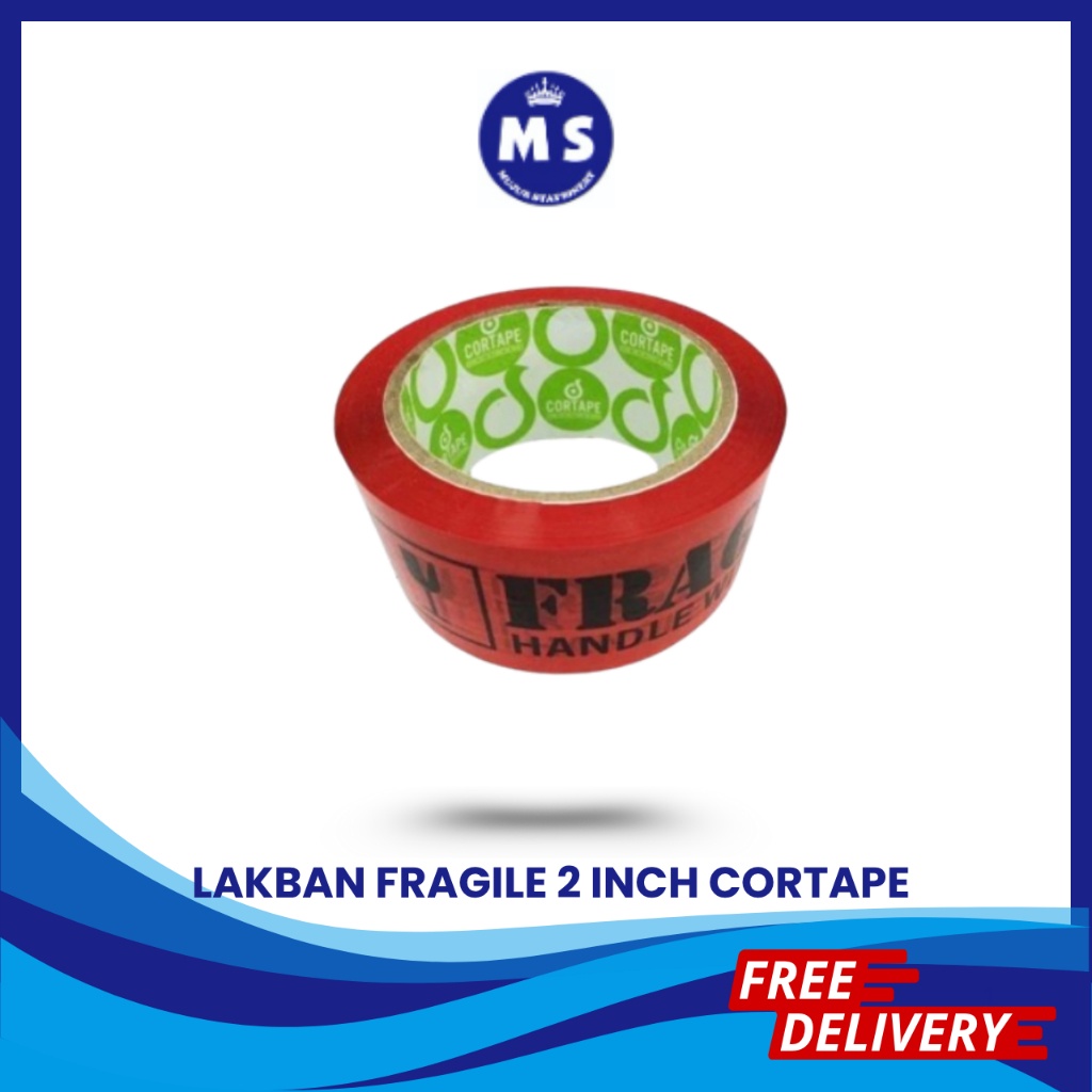 

LAKBAN OPP TAPE SOLASI CORTAPE FRAGILE MERAH - HITAM 2 INCH 48 MM