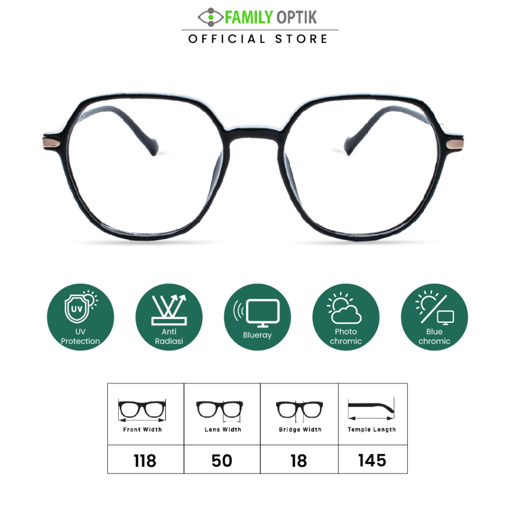 Family Optik - Frame Kacamata Blush On Joanna France 1425 Anti Radiasi Bluecromic Photocromic Minus 