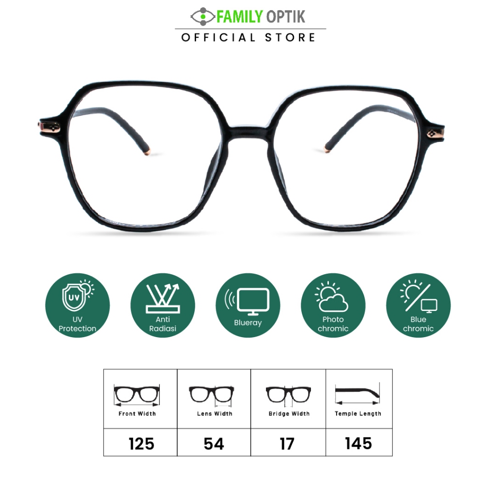 Family Optik - Frame Kacamata Blush On Joanna France 1407 Anti Radiasi Bluecromic Photocromic Minus 