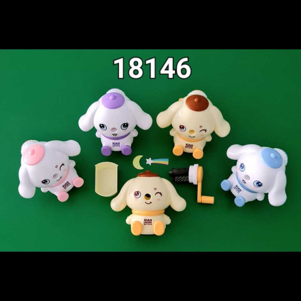 

[FREE BUBBLE+DUS] Serutan Rautan Meja Putar Duduk Xiao Ling Jing Animal Puppy Lucu Cute 18146