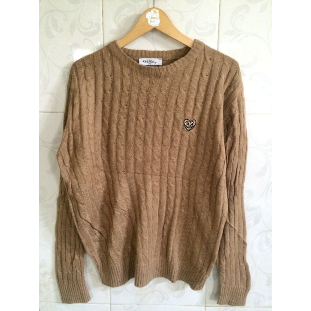 Keith Haring Cable Knit Rajut Kepang