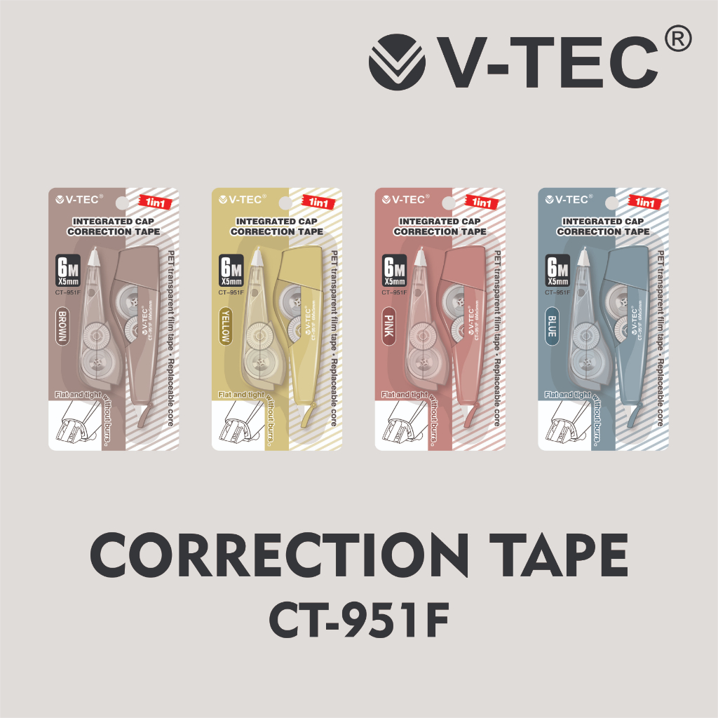 

VTEC Correction Tape CT-951F / Stipo Kertas 6m x 2 x 5mm