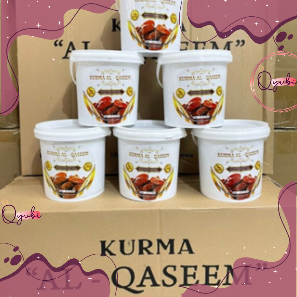 

QYUBI PAKET 1 KG (2 EMBER) Kurma Korma AL QASEEM 500 GR LEMBUT DAGING TEBAL CAMILAN CEMILAN FOOD MAKANAN KERING 3063