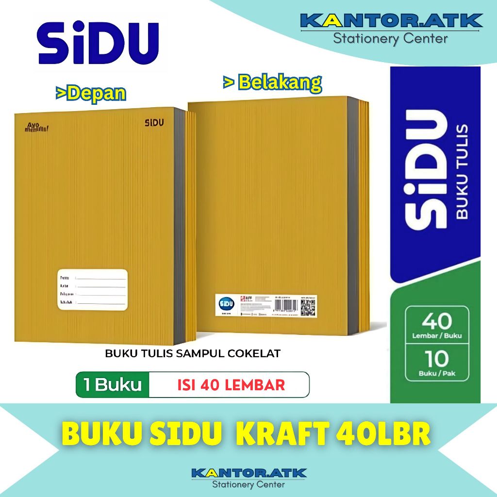 

(10PC) BUKU TULIS SIDU KRAFT 40LEMBAR / SIDU KRAFT 40 LEMBAR KWARTO