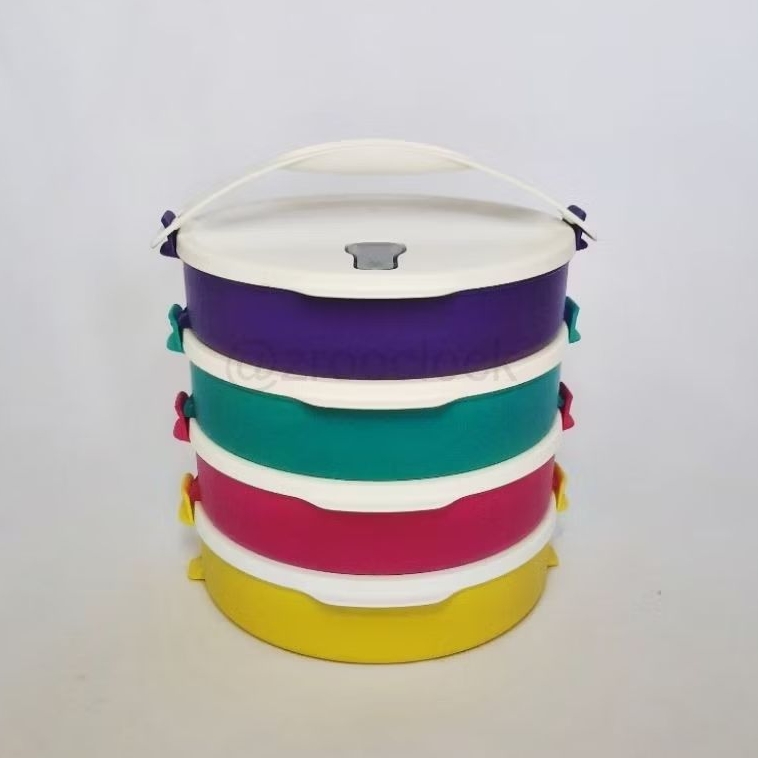 Click to Go Round 880ml Tupperware / Tempat makan susun / Rantang Tupperware / Rantang susun