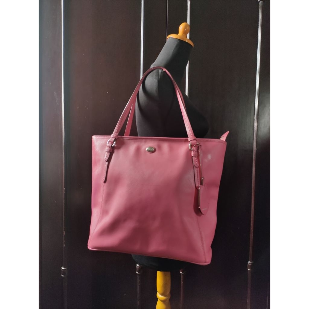 Tote Bag / Tas Tote Kulit Fuschia Preloved/second