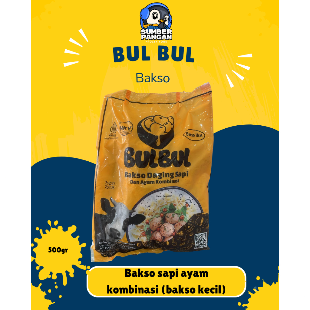 

Bulbul Bakso Sapi Ayam Kombionasi (bakso kecil) 500gr & Bakso Besar) 1kg