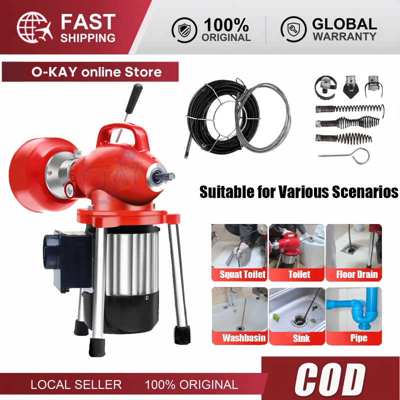 Mesin Pembersih Pipa Mampet, Bor Listrik dengan Kabel Ular 20m, Solusi Saluran Mampet