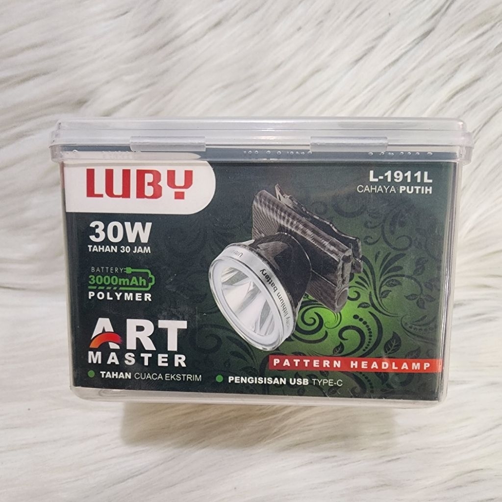 Senter Kepala Luby 30W ART Master L-1911L Carbon Waterproof