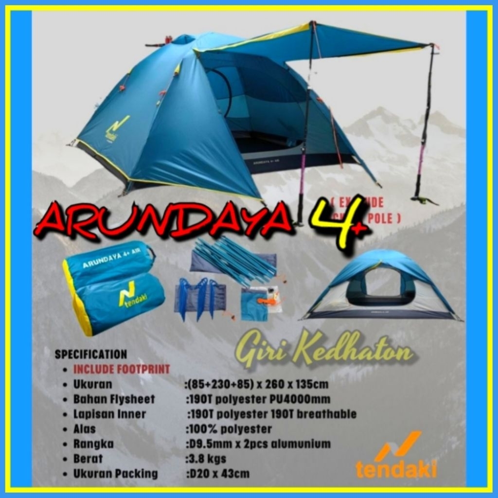 Tendaki Arundaya 4+ Air Tenda Camping Frame alloy