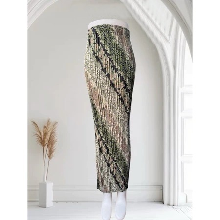 Rok Plisket Bawahan Kebaya Aneka Pilihan Motif ( RUMPUT HIJAU ) | Rok Plisket/Rok Plisket Wanita/Rok