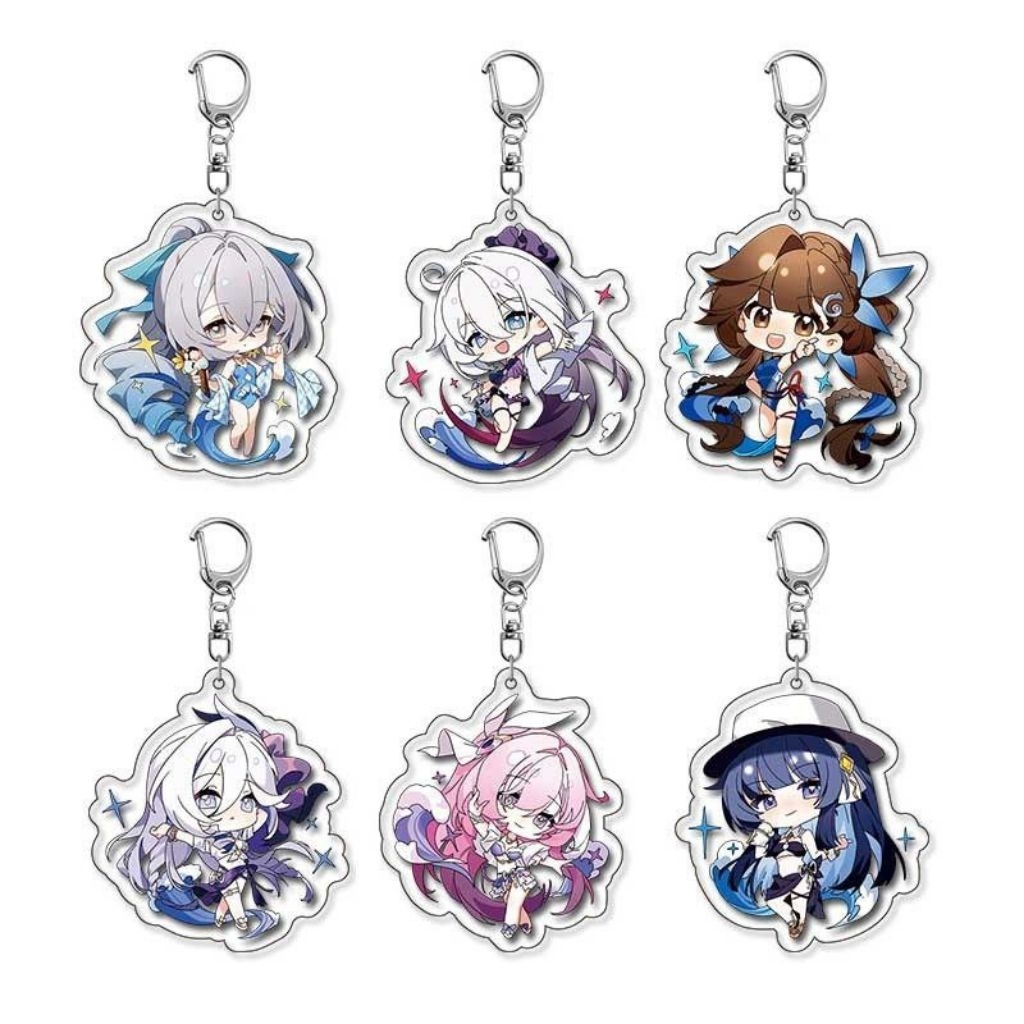 Gantungan Kunci Karakter Honkai Impact 3 Akrilik Bening Transparan Keychain Hadiah Anime Kawai Kado 