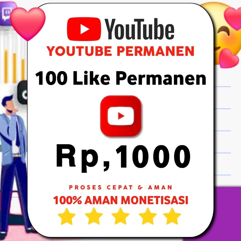 LIKE YOUTUBE FAST PERMANEN BERGARANSI | VIEWER YOUTUBE MONETISASI