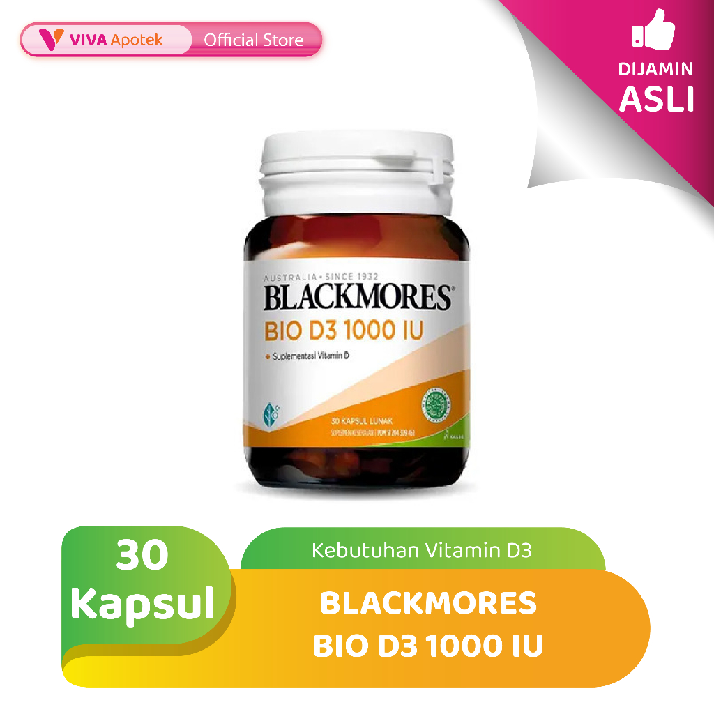 Blackmores Bio D3 1000 untuk Kebutuhan Vitamin D3 (30 Kapsul)