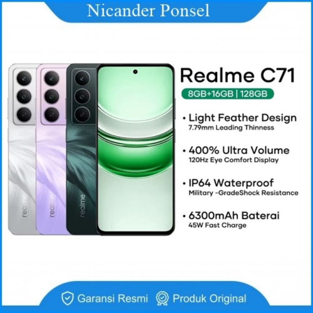 REALME C71 RAM 4/128GB 6/128GB 8/128GB GARANSI RESMI 12 BULAN